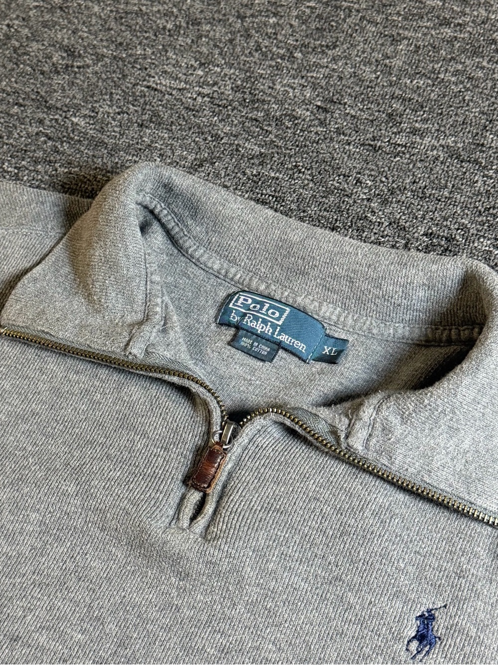 Polo by Ralph Lauren Heather Gray Quarter-Zip Sweater